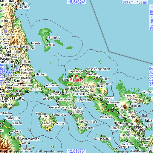 Topographic map of Malatap