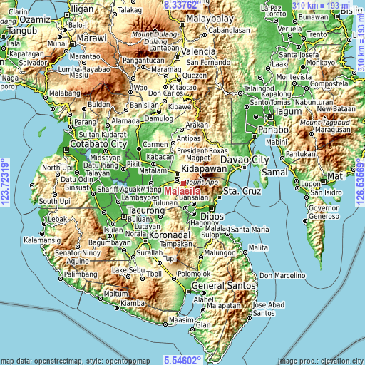 Topographic map of Malasila