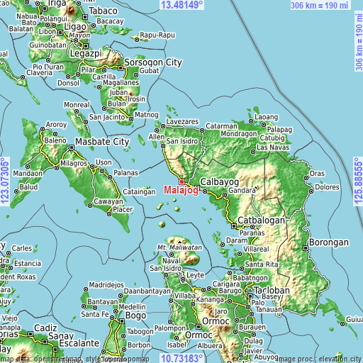 Topographic map of Malajog