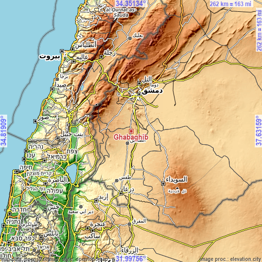 Topographic map of Ghabāghib