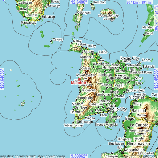 Topographic map of Malabor