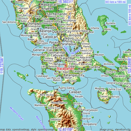 Topographic map of Malabanan