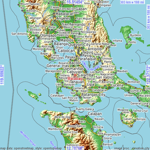 Topographic map of Malabag