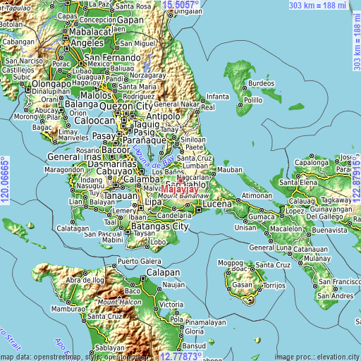 Topographic map of Majayjay