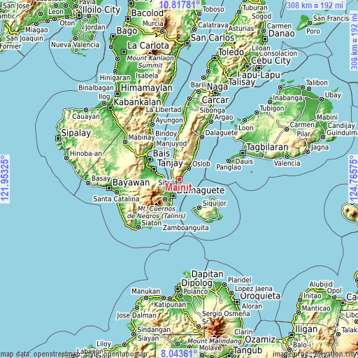 Topographic map of Mainit