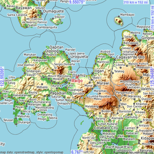 Topographic map of Maigo