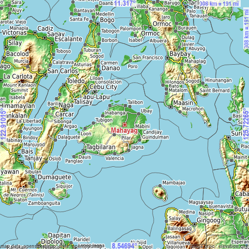 Topographic map of Mahayag