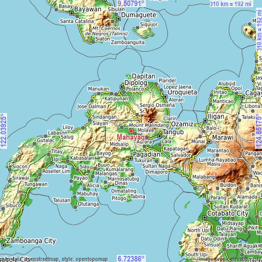 Topographic map of Mahayag