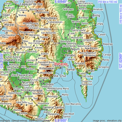 Topographic map of Mahayag