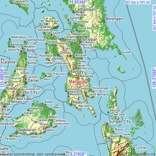 Topographic map of Mahaplag