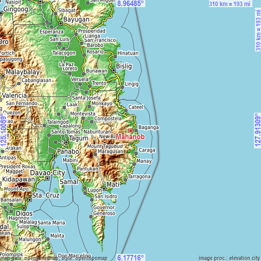 Topographic map of Mahanob