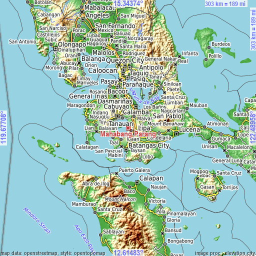 Topographic map of Mahabang Parang