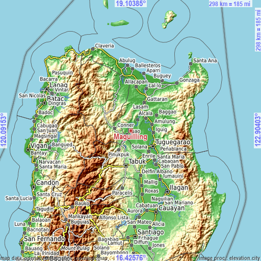 Topographic map of Maguilling