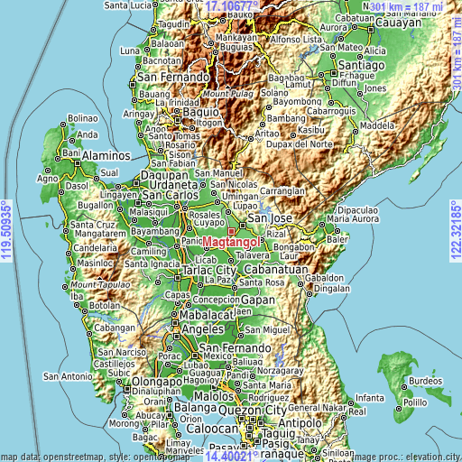 Topographic map of Magtangol