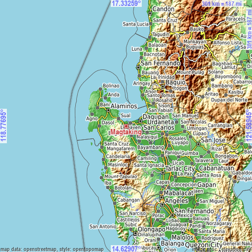 Topographic map of Magtaking