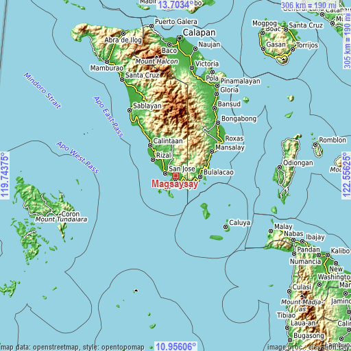 Topographic map of Magsaysay