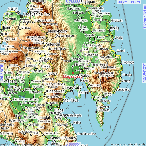 Topographic map of Magsaysay