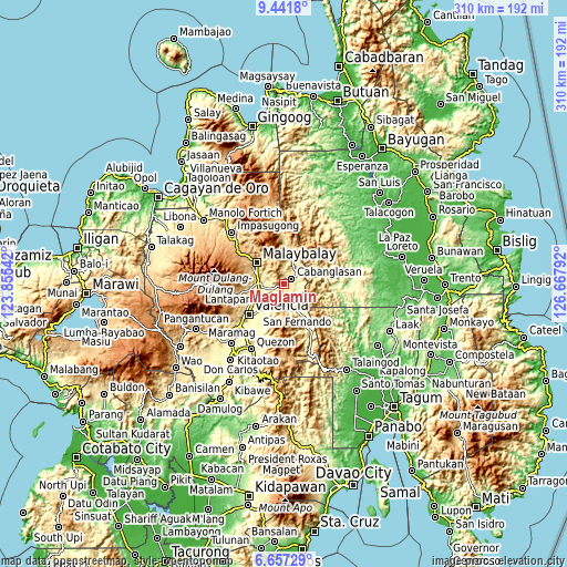 Topographic map of Maglamin