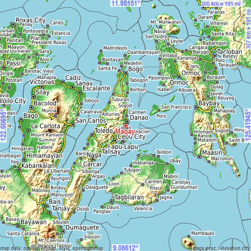 Topographic map of Magay