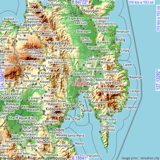 Topographic map of Magatos