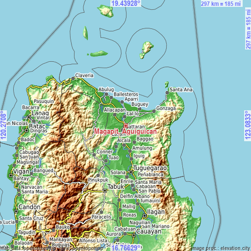 Topographic map of Magapit, Aguiguican