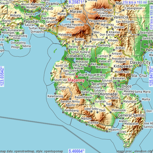 Topographic map of Maganoy