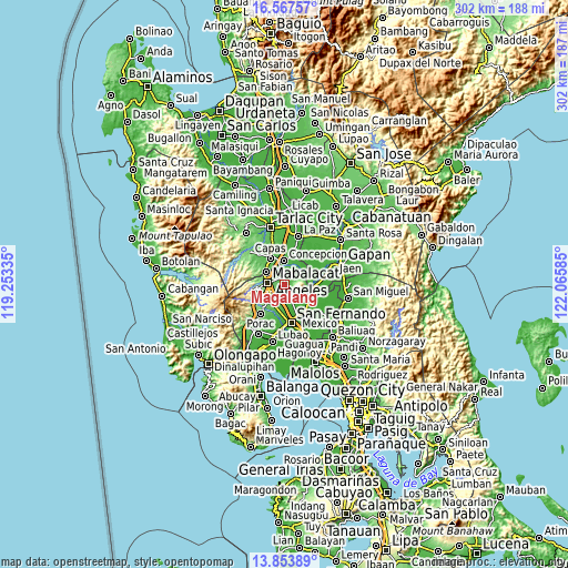 Topographic map of Magalang