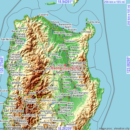 Topographic map of Maddarulug Norte