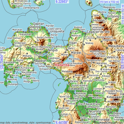 Topographic map of Madamba