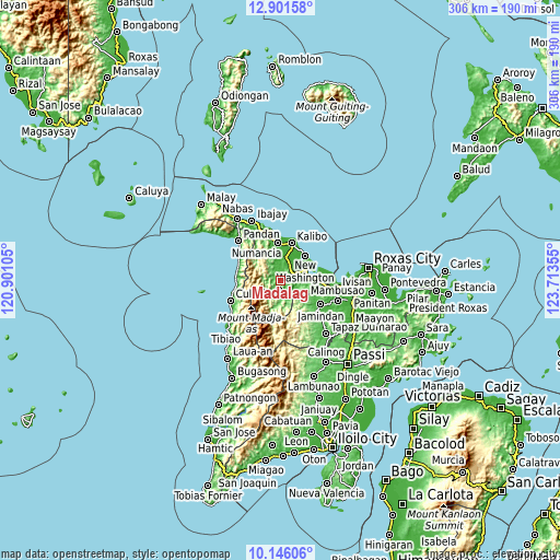 Topographic map of Madalag