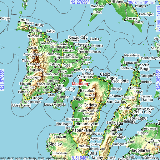 Topographic map of Madalag