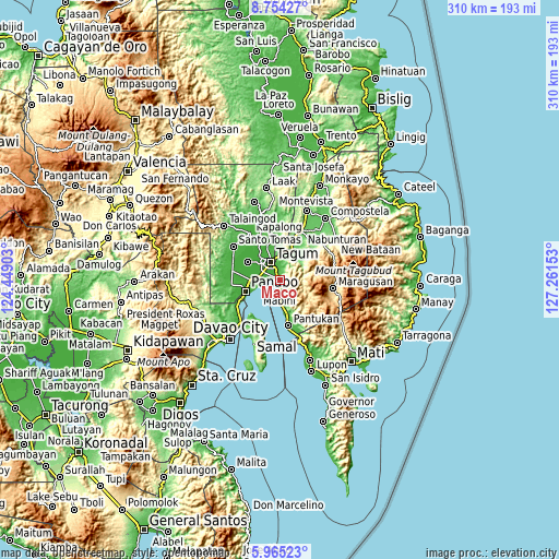 Topographic map of Maco