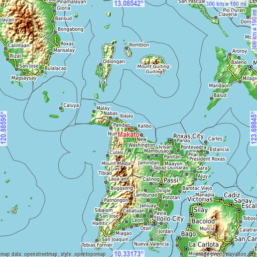 Topographic map of Makato