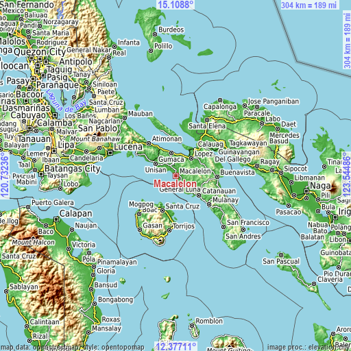 Topographic map of Macalelon