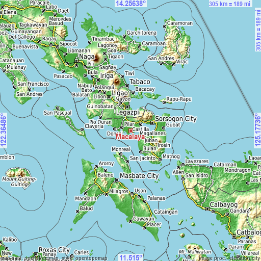 Topographic map of Macalaya