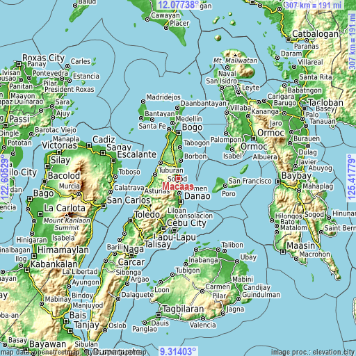 Topographic map of Macaas