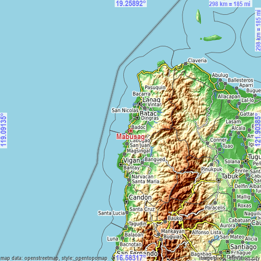 Topographic map of Mabusag