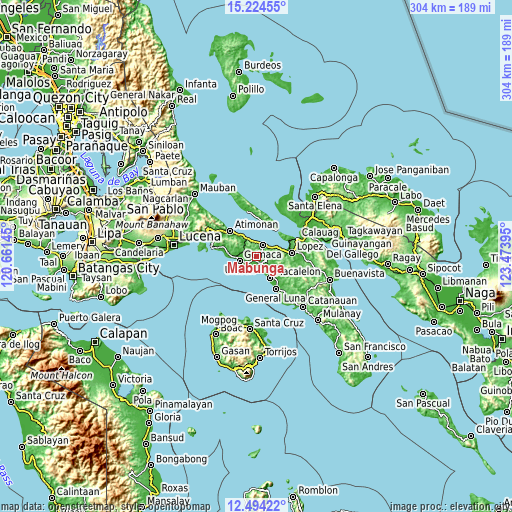 Topographic map of Mabunga