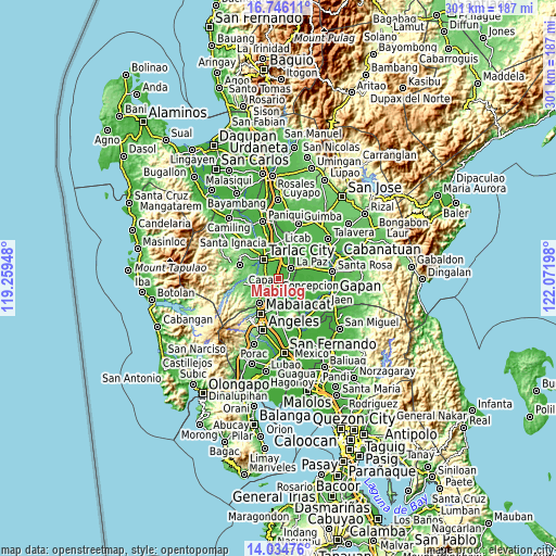 Topographic map of Mabilog