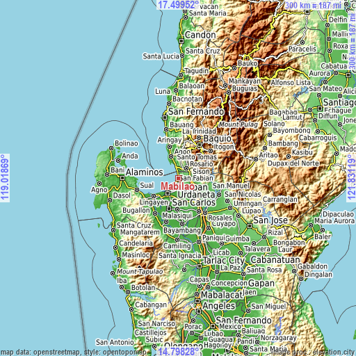 Topographic map of Mabilao