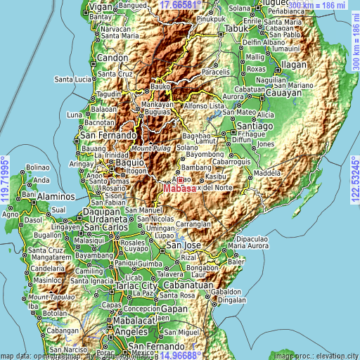 Topographic map of Mabasa