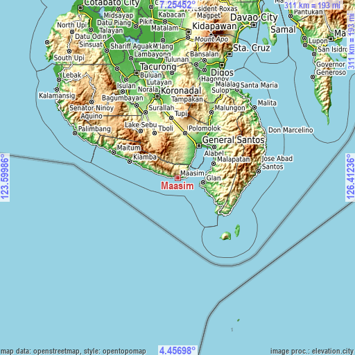 Topographic map of Maasim