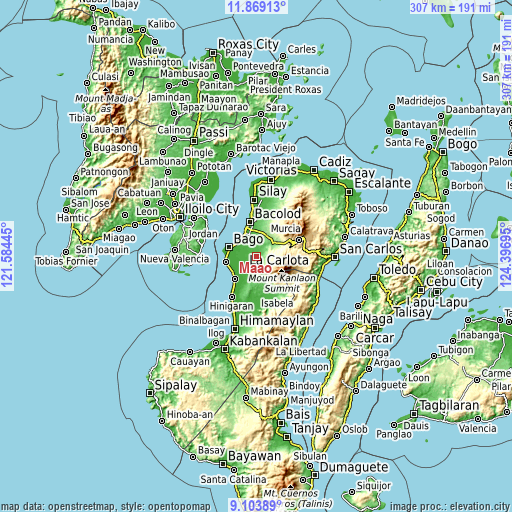 Topographic map of Maao