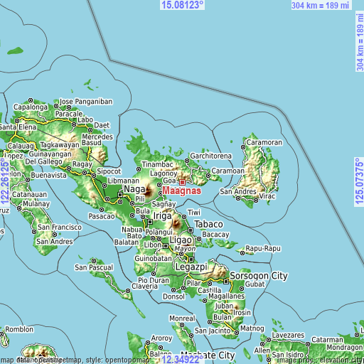 Topographic map of Maagnas