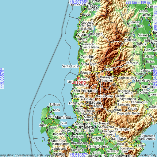 Topographic map of Lusong