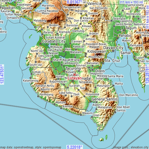 Topographic map of Lutayan