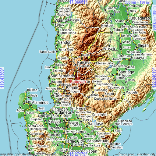 Topographic map of Kabayan