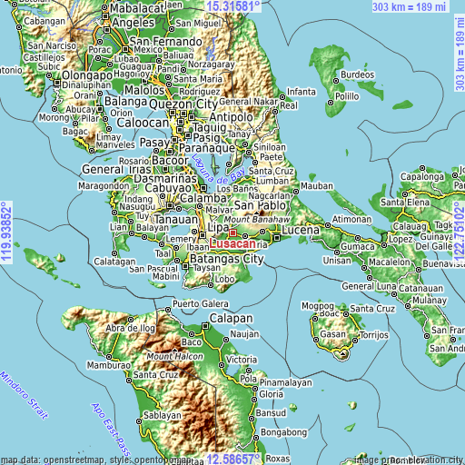 Topographic map of Lusacan