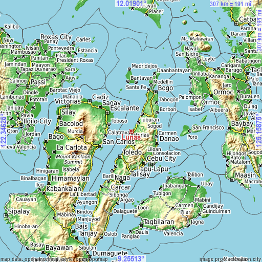 Topographic map of Lunas