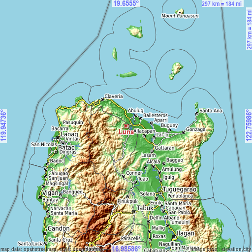 Topographic map of Luna